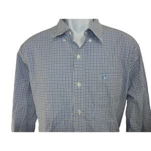 Southern Tide Men Shirt Medium Button Down Purple Blue Plaid LS Classic Fit Logo